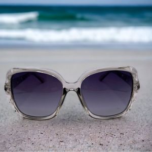 Clear Sunglasses Polarized Lenses and Stone Accents